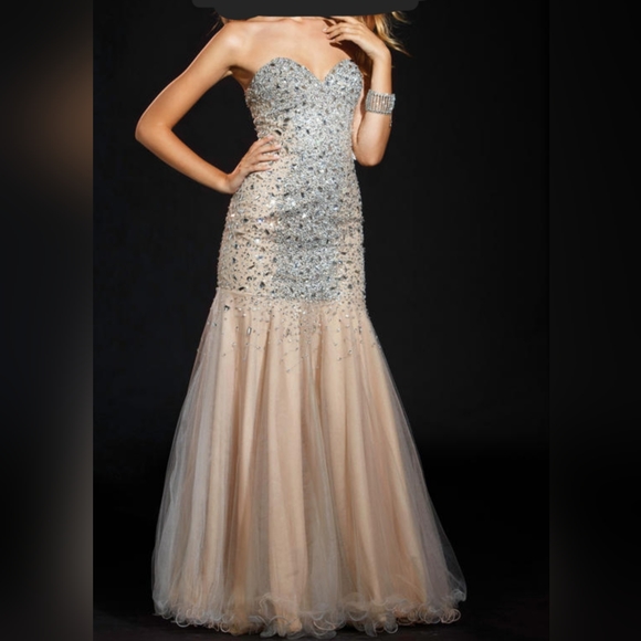 Terani Couture Prom Gown Dress, Nude Size 10 - Picture 1 of 11